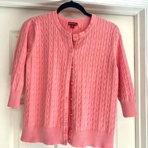 Merona Coral/Pink 3/4 length sleeve button down cardigan